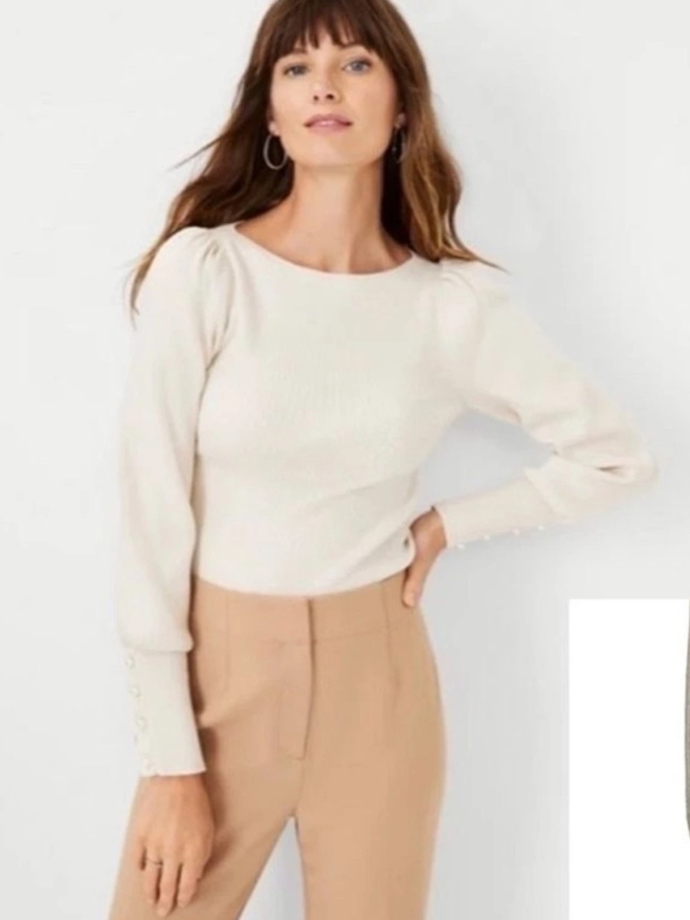 Lift pearl cuff balloon sleeve sweater. NWT. Retail 99